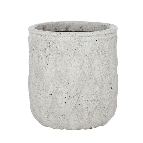 Zhavia Ceramic Plant Pot in White (S)