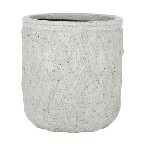 Zhavia Ceramic Plant Pot in White  (L)