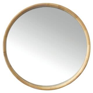 Mara Round Wall Mirror in Oak Wood