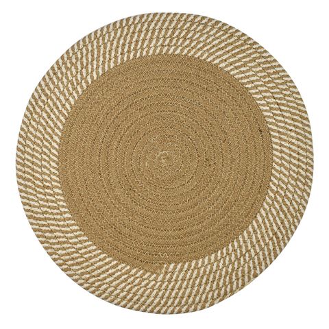 Dani Cotton Round Placemat in Natural/Ivory