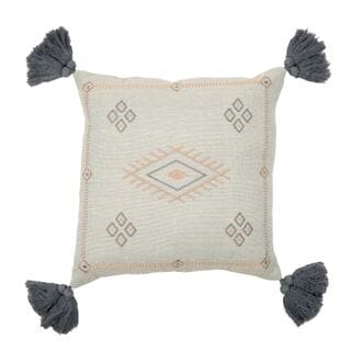 Hala Cotton Tribal Cushion in Grey/Blue