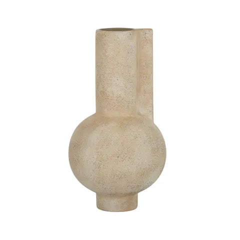 Alexandra Ceramic Textured Vase Ivory (Save 21%)