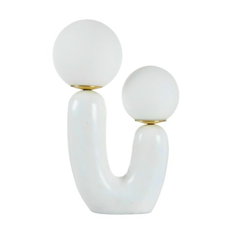 Duo Resin Table Lamp in White