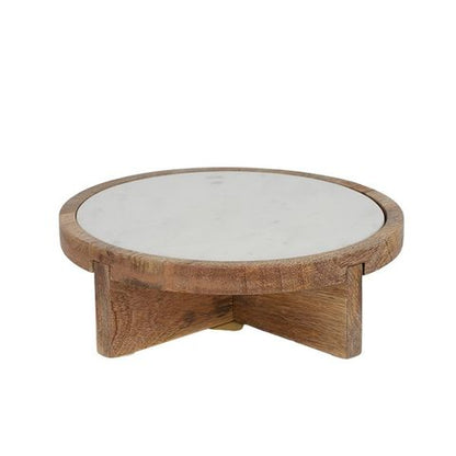 Iris Marble and Wood Footed Serving Board - Small