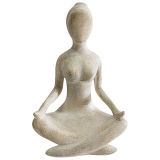 Zen Person Resin Sculpture in White 21cm