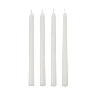 Tapered Dinner Candle in White, Set of 4