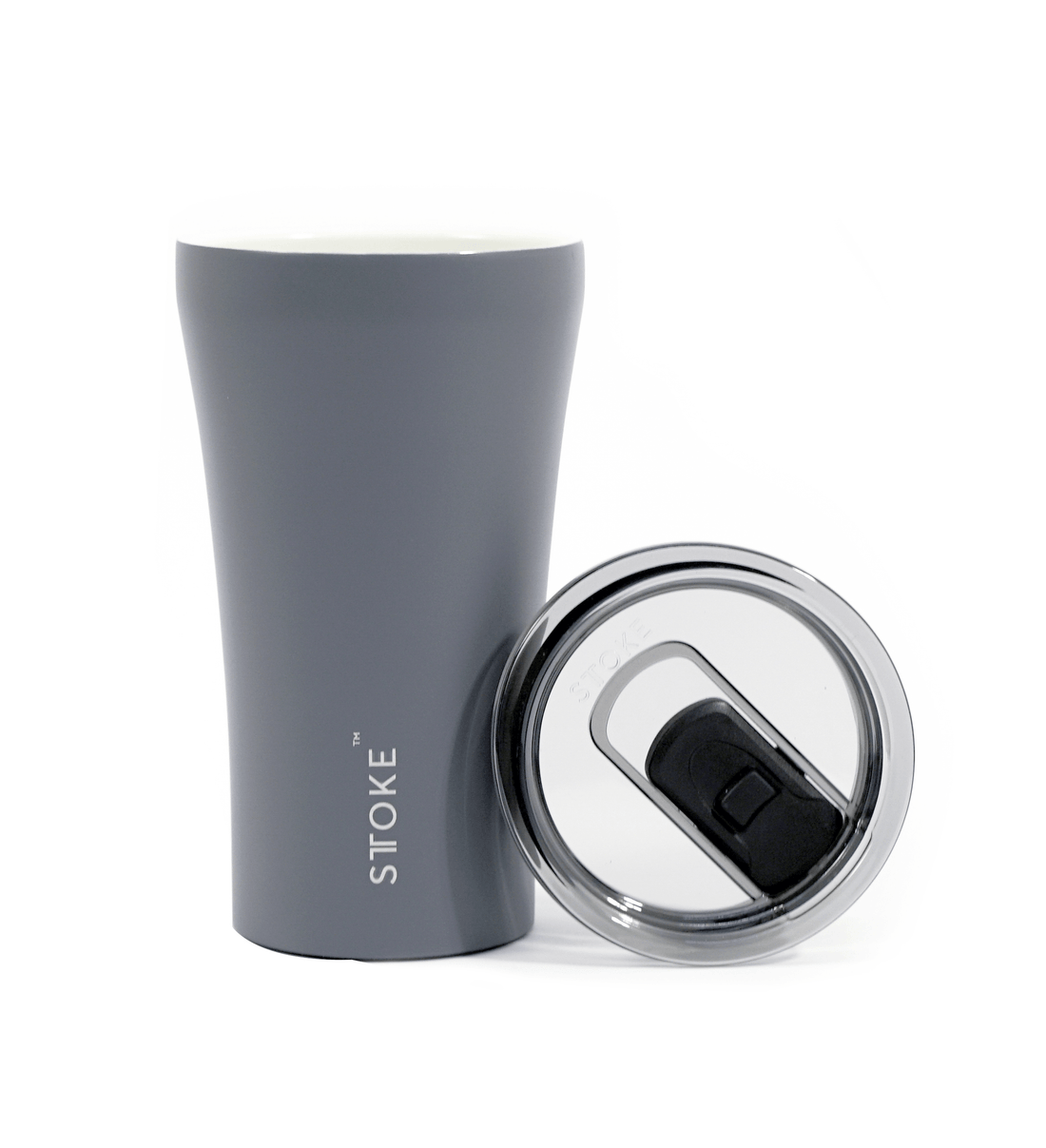 STTOKE Reusable Ceramic Cup in Grey 12oz - Save 25%