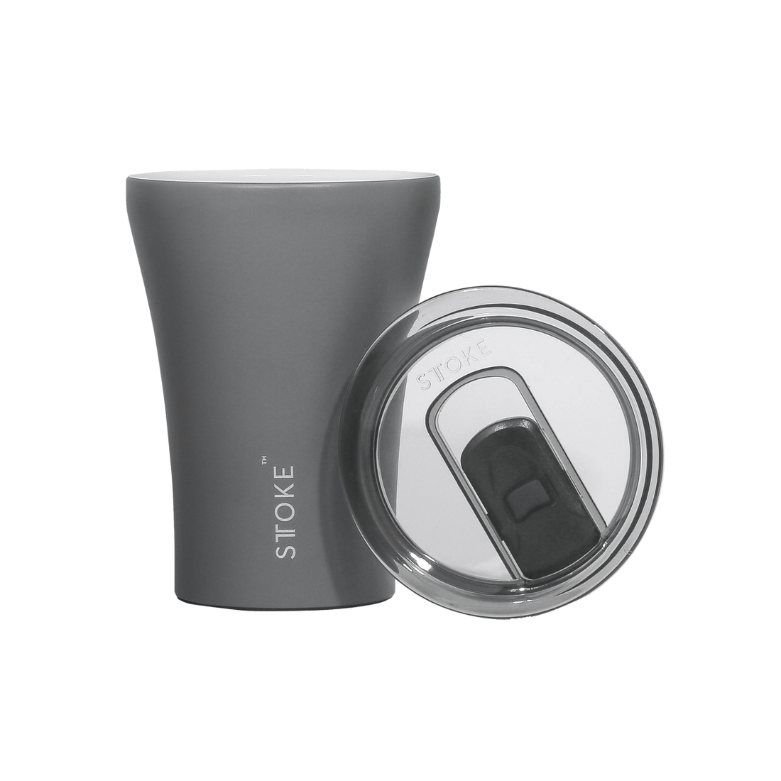 STTOKE Reusable Ceramic Cup in Grey 8oz - Save 25%