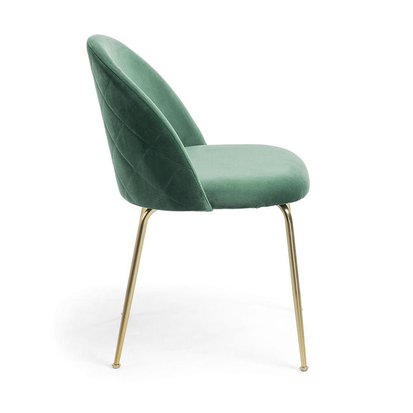 Safia Velvet Dining Chair in Turquoise/Gold (Save 50%)