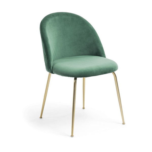 Safia Velvet Dining Chair in Turquoise/Gold (Save 50%)