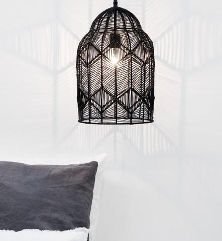 Clio Hand Woven Kudu Pendant in Black