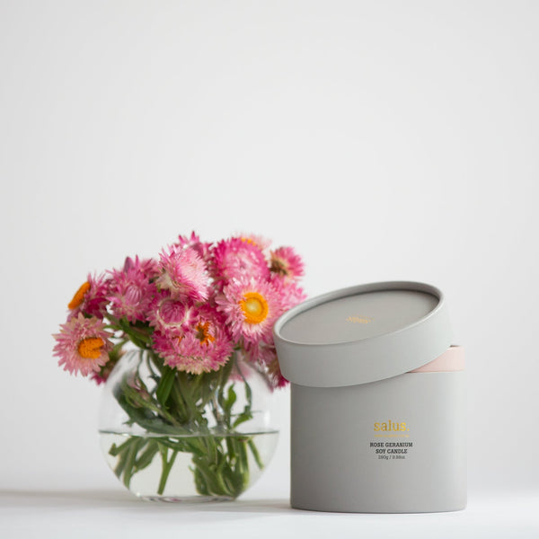 Salus Rose Geranium Soy Candle