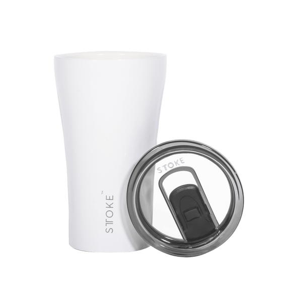 STTOKE Reusable Ceramic Cup in White 12oz (Save 25%)