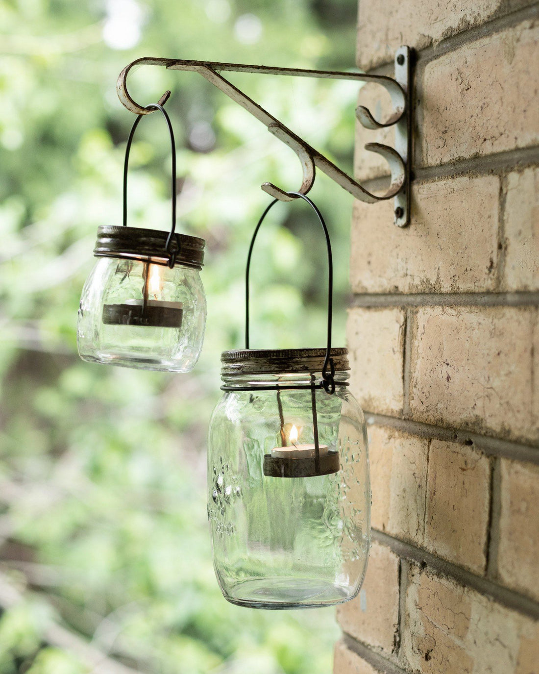 Farmhouse Mason Jar Candle Holder W/ Handle